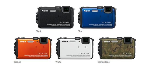 Nikon Coolpix AW100 Colours