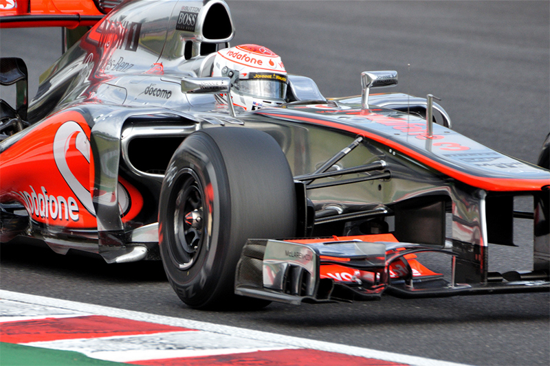 Jenson Button as he exits the hairpin in Japan 2012. credit: Michael Elleray